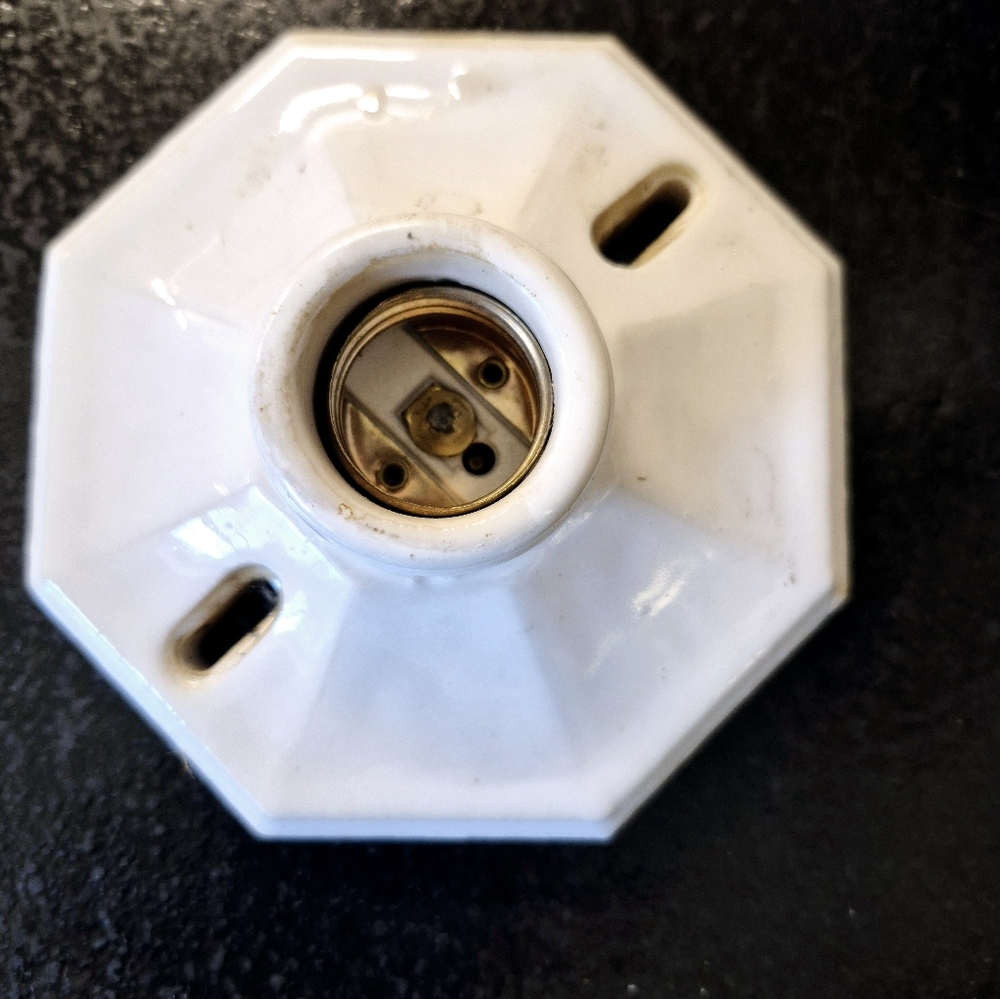 Vintage Porcelain Art Deco Ceiling Light
